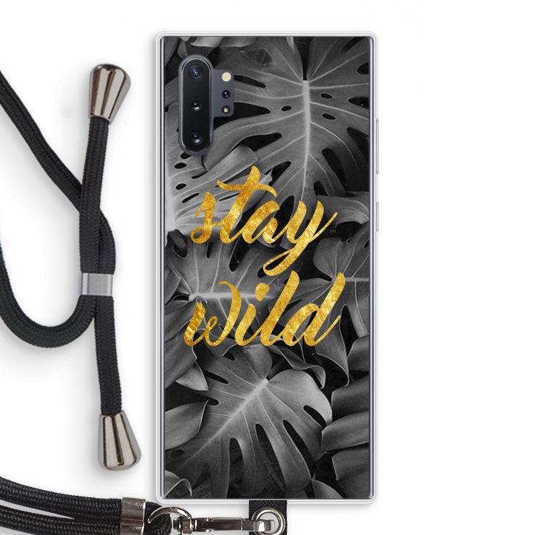 Stay wild: Samsung Galaxy Note 10 Plus Transparant Hoesje met koord