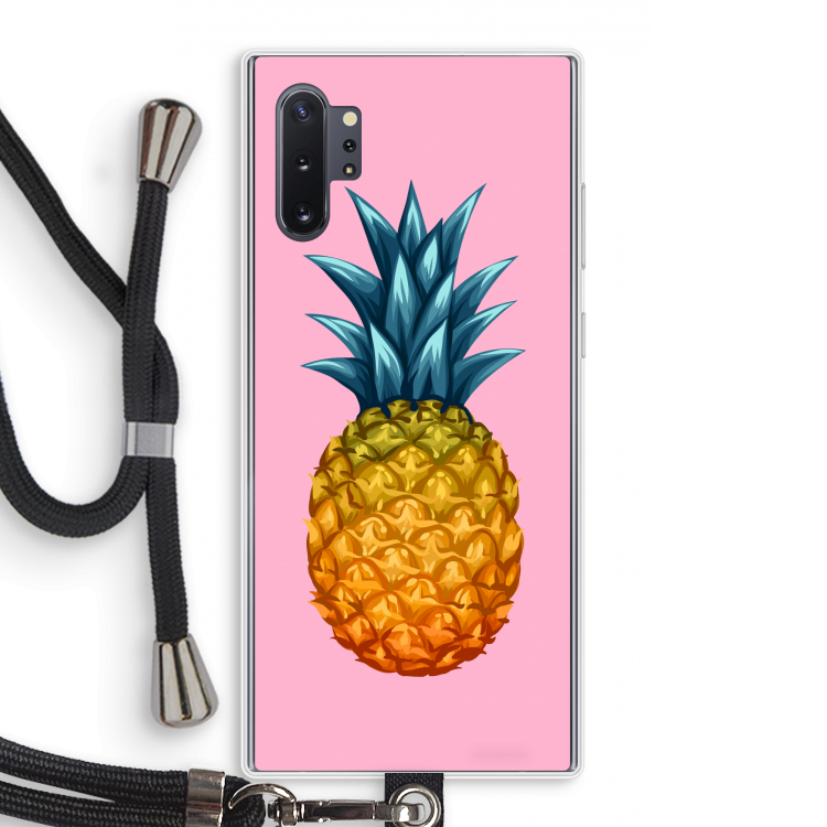 Grote ananas: Samsung Galaxy Note 10 Plus Transparant Hoesje met koord