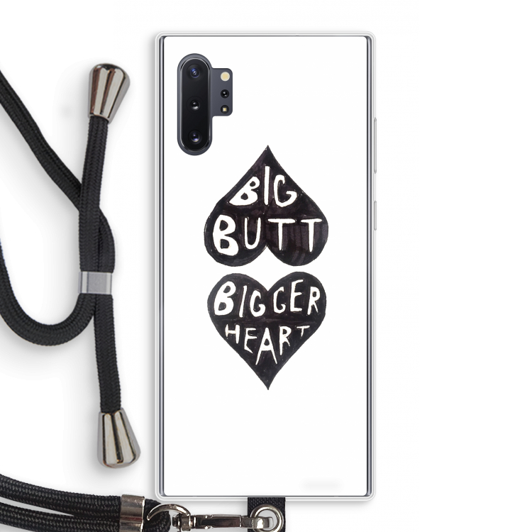 Big butt bigger heart: Samsung Galaxy Note 10 Plus Transparant Hoesje met koord