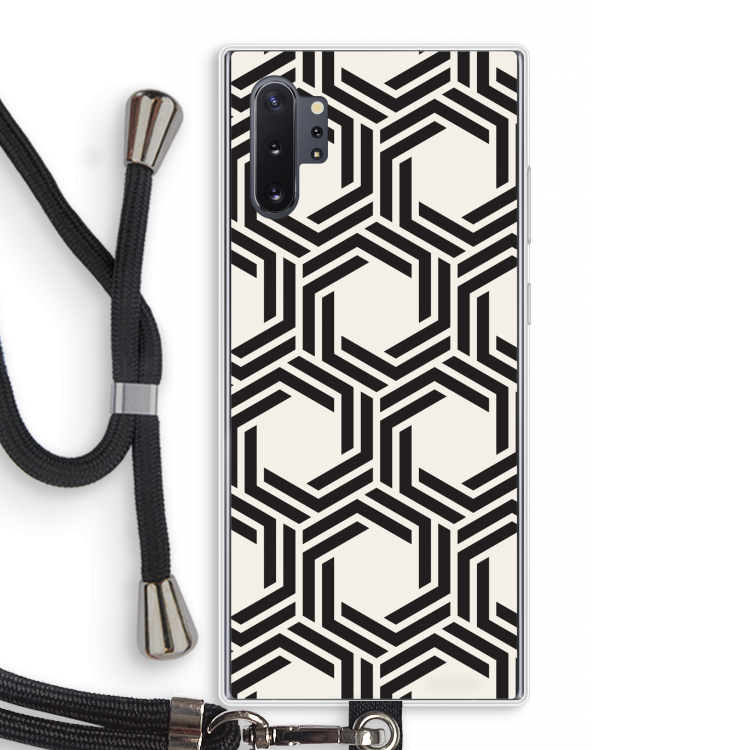 Geometrisch patroon: Samsung Galaxy Note 10 Plus Transparant Hoesje met koord