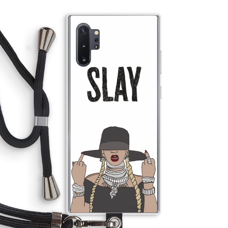 Slay All Day: Samsung Galaxy Note 10 Plus Transparant Hoesje met koord
