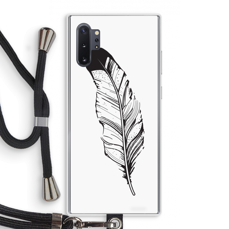 Pluim: Samsung Galaxy Note 10 Plus Transparant Hoesje met koord