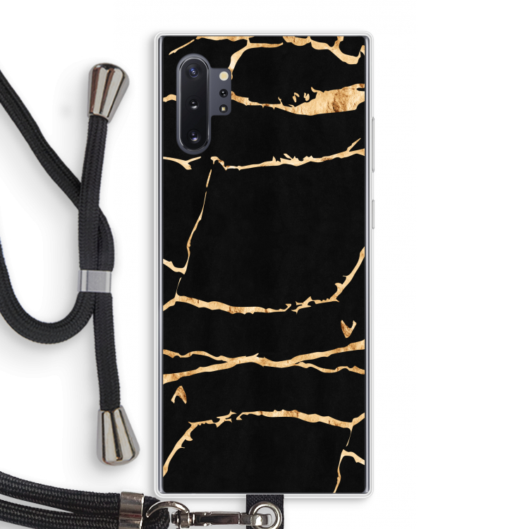 Gouden marmer: Samsung Galaxy Note 10 Plus Transparant Hoesje met koord