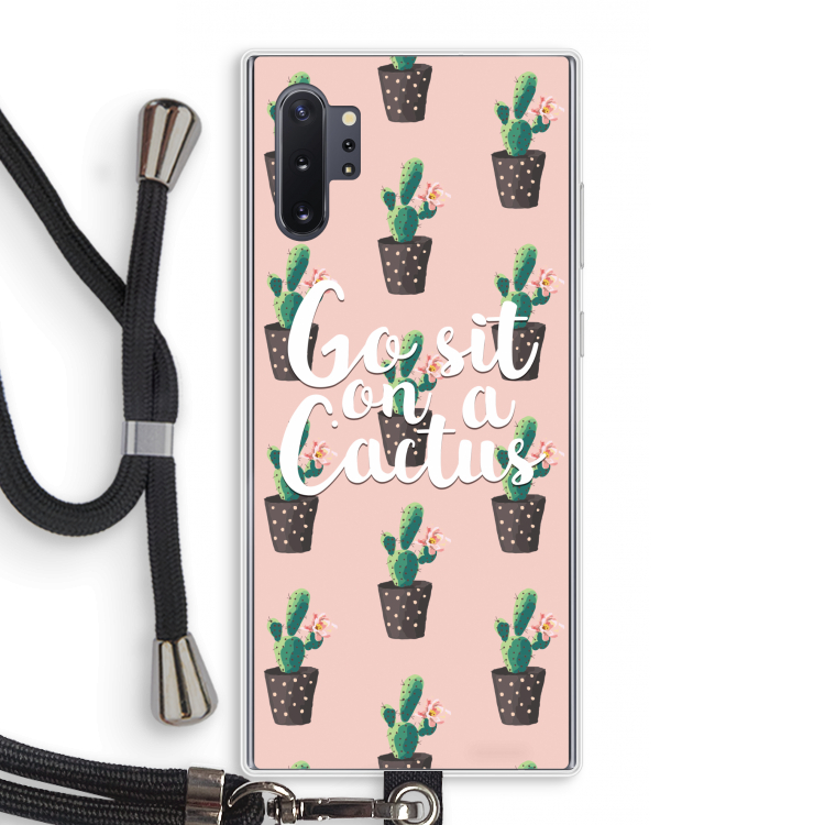 Cactus quote: Samsung Galaxy Note 10 Plus Transparant Hoesje met koord