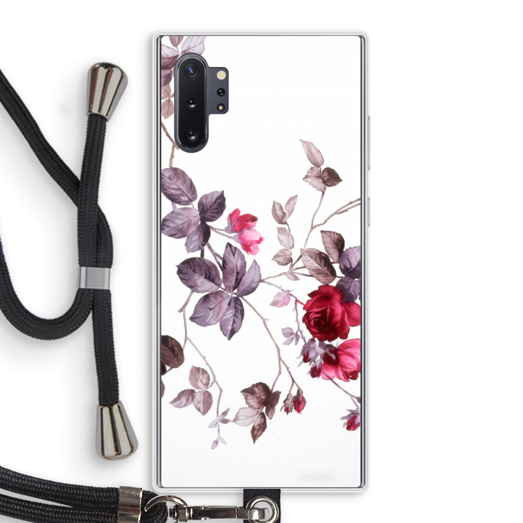 Mooie bloemen: Samsung Galaxy Note 10 Plus Transparant Hoesje met koord