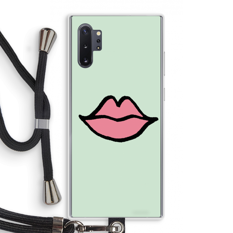 Kusje: Samsung Galaxy Note 10 Plus Transparant Hoesje met koord