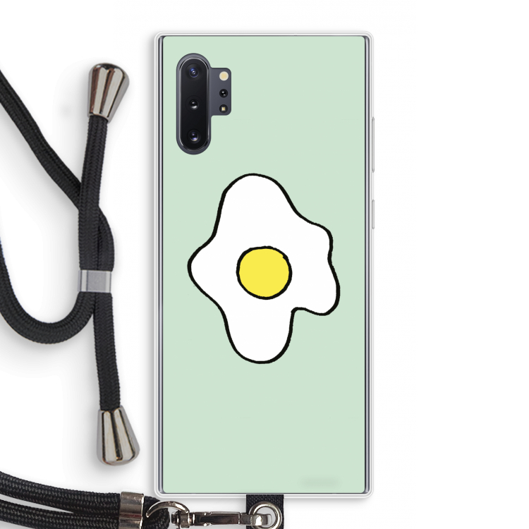 Spiegelei: Samsung Galaxy Note 10 Plus Transparant Hoesje met koord