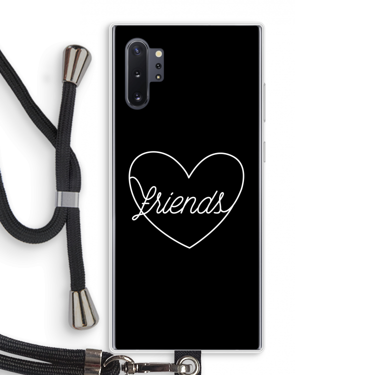 Friends heart black: Samsung Galaxy Note 10 Plus Transparant Hoesje met koord