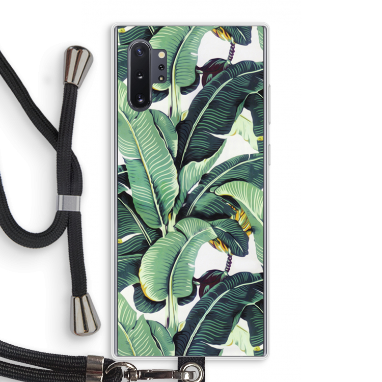 Bananenbladeren: Samsung Galaxy Note 10 Plus Transparant Hoesje met koord