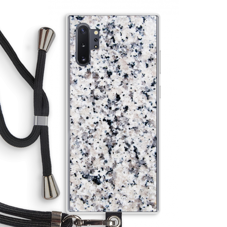 Gespikkelde marmer: Samsung Galaxy Note 10 Plus Transparant Hoesje met koord