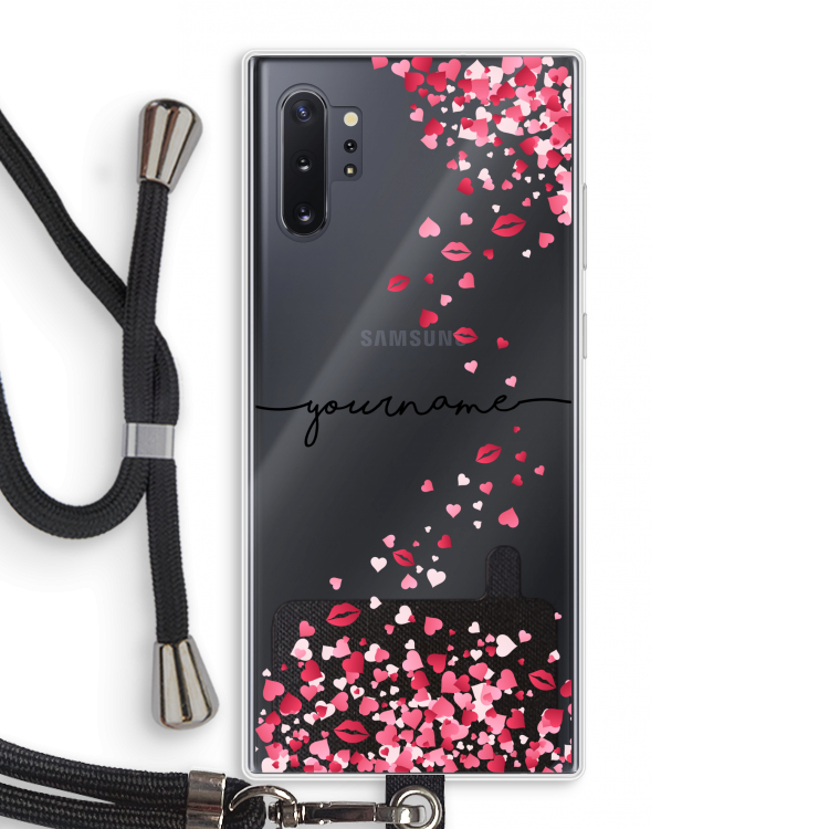 Hartjes en kusjes: Samsung Galaxy Note 10 Plus Transparant Hoesje met koord