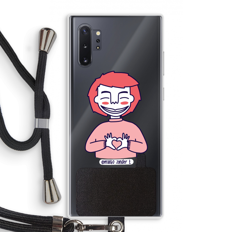 Hartje: Samsung Galaxy Note 10 Plus Transparant Hoesje met koord