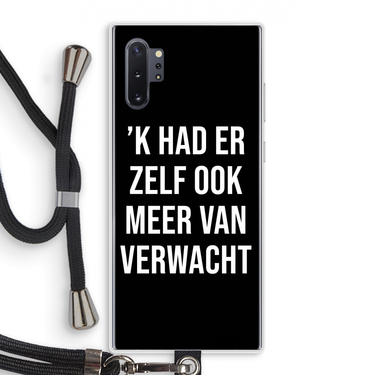 Meer verwacht - Zwart: Samsung Galaxy Note 10 Plus Transparant Hoesje met koord
