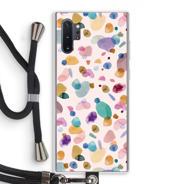 Terrazzo Memphis Pink: Samsung Galaxy Note 10 Plus Transparant Hoesje met koord