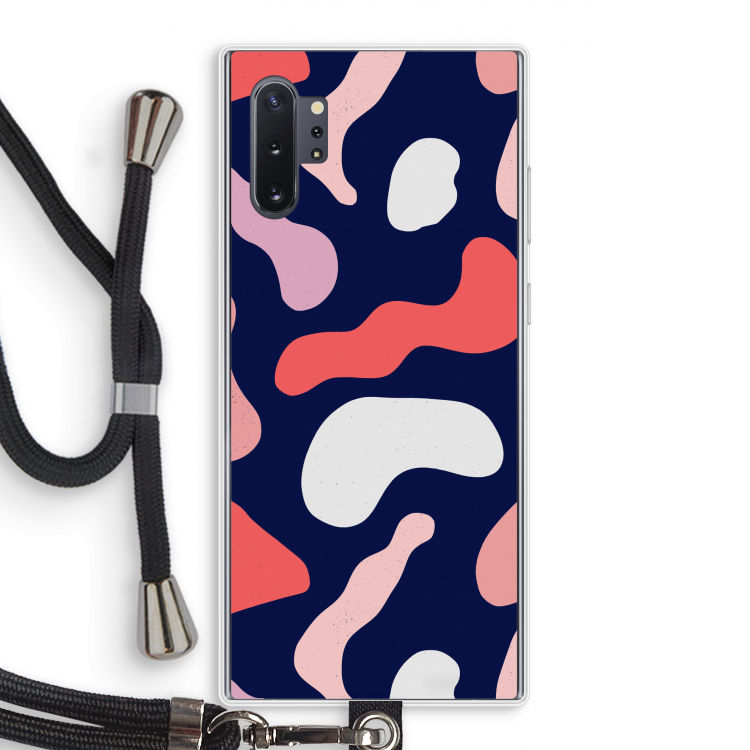 Memphis Shapes Pink: Samsung Galaxy Note 10 Plus Transparant Hoesje met koord