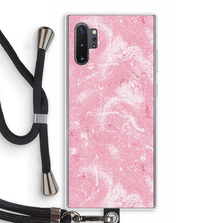 Abstract Painting Pink: Samsung Galaxy Note 10 Plus Transparant Hoesje met koord