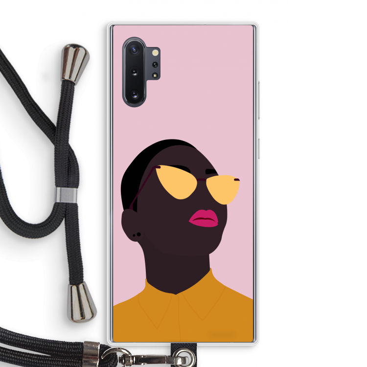 Yellow glasses: Samsung Galaxy Note 10 Plus Transparant Hoesje met koord