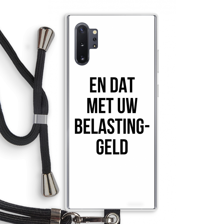 Belastinggeld: Samsung Galaxy Note 10 Plus Transparant Hoesje met koord