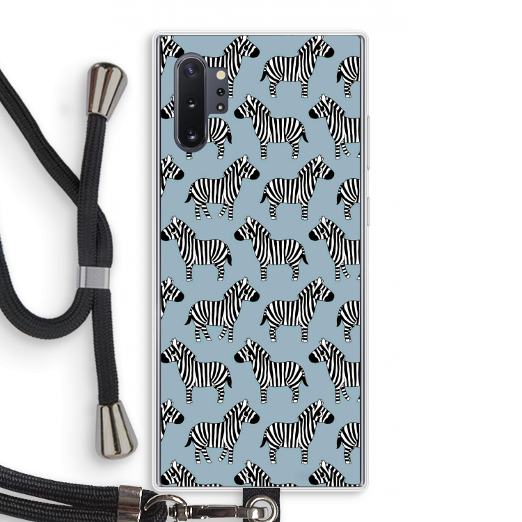 Zebra: Samsung Galaxy Note 10 Plus Transparant Hoesje met koord