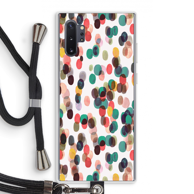 Tropical Dots: Samsung Galaxy Note 10 Plus Transparant Hoesje met koord