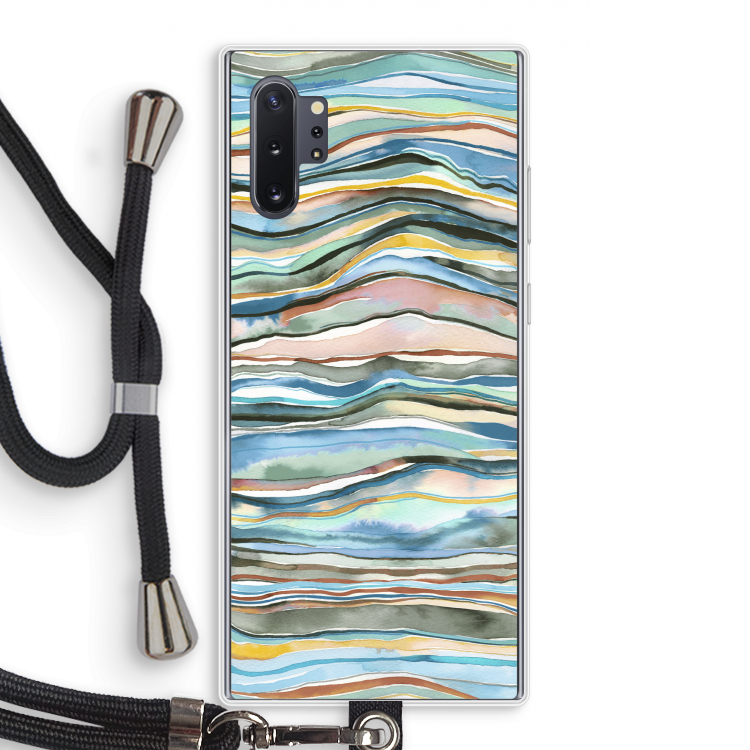 Watercolor Agate: Samsung Galaxy Note 10 Plus Transparant Hoesje met koord