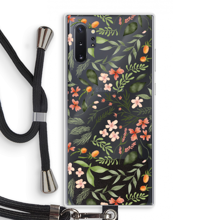 Sweet little flowers: Samsung Galaxy Note 10 Plus Transparant Hoesje met koord