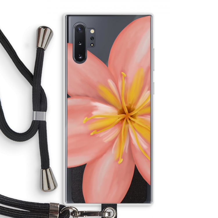 Pink Ellila Flower: Samsung Galaxy Note 10 Plus Transparant Hoesje met koord
