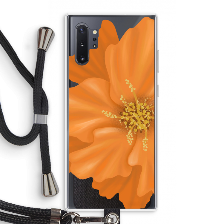 Orange Ellila flower: Samsung Galaxy Note 10 Plus Transparant Hoesje met koord