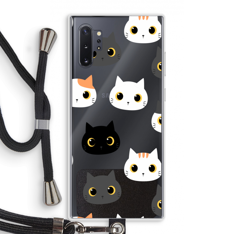 Katten: Samsung Galaxy Note 10 Plus Transparant Hoesje met koord