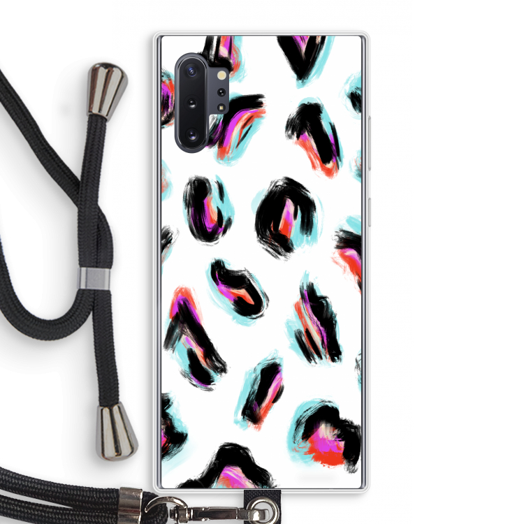 Cheetah color: Samsung Galaxy Note 10 Plus Transparant Hoesje met koord