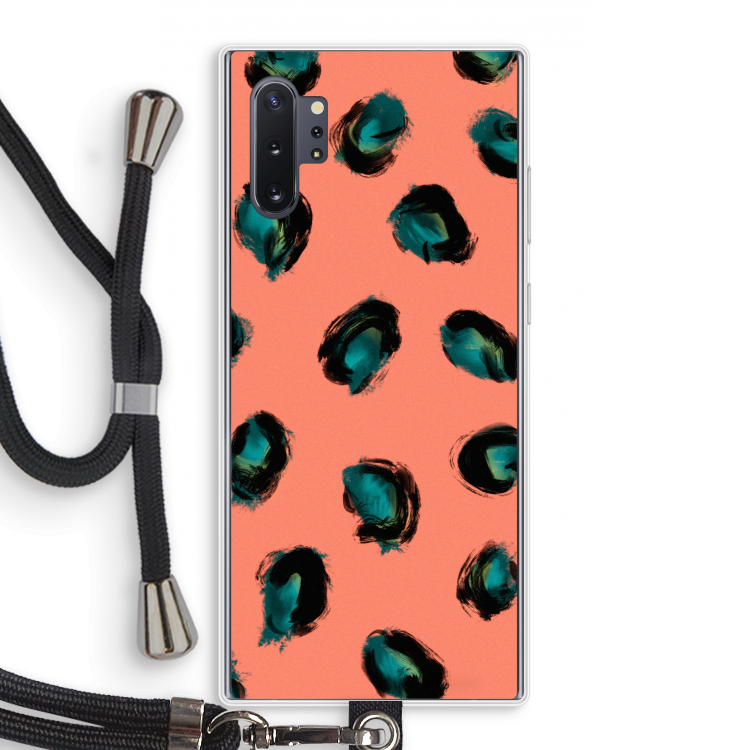 Pink Cheetah: Samsung Galaxy Note 10 Plus Transparant Hoesje met koord