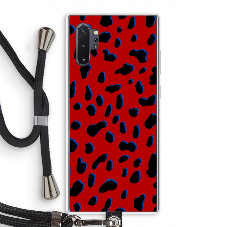 Red Leopard: Samsung Galaxy Note 10 Plus Transparant Hoesje met koord