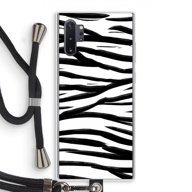Zebra pattern: Samsung Galaxy Note 10 Plus Transparant Hoesje met koord