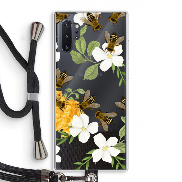 No flowers without bees: Samsung Galaxy Note 10 Plus Transparant Hoesje met koord
