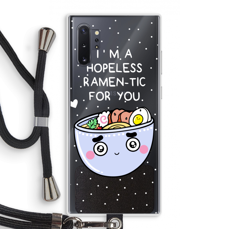 I'm A Hopeless Ramen-Tic For You: Samsung Galaxy Note 10 Plus Transparant Hoesje met koord