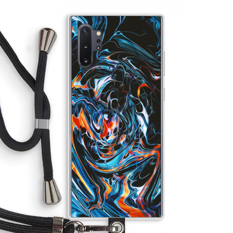 Black Unicorn: Samsung Galaxy Note 10 Plus Transparant Hoesje met koord