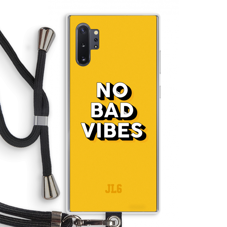 No Bad Vibes: Samsung Galaxy Note 10 Plus Transparant Hoesje met koord