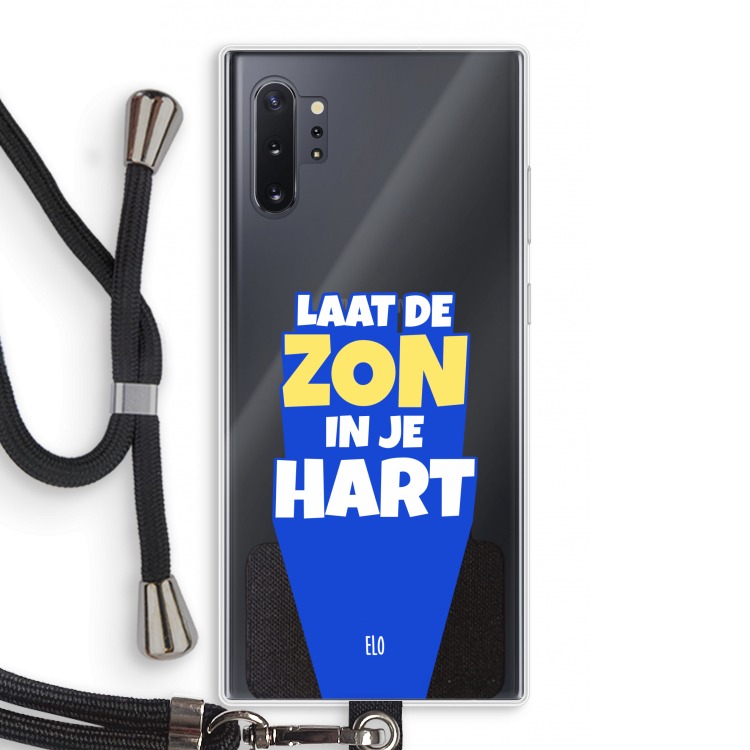 Laat de zon in je hart: Samsung Galaxy Note 10 Plus Transparant Hoesje met koord