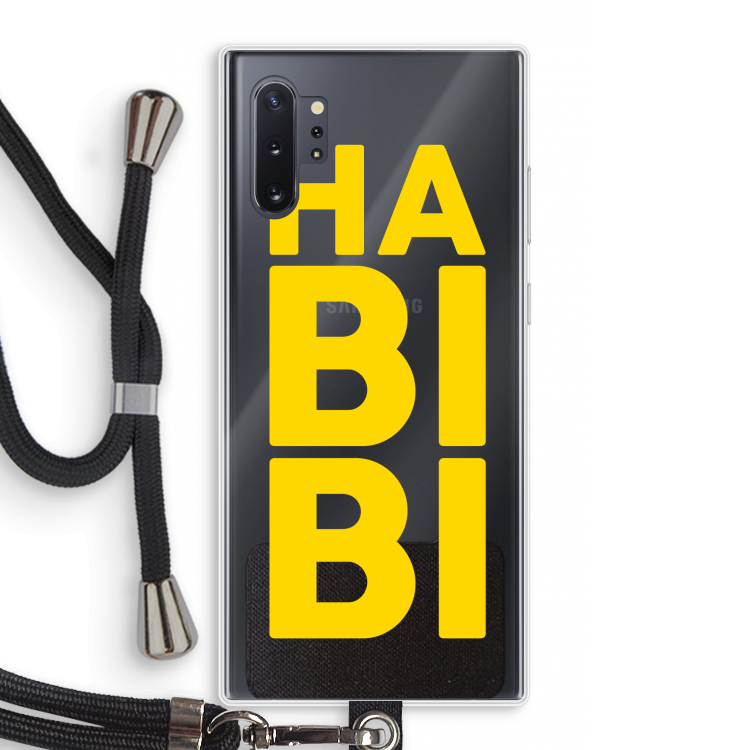 Habibi Blue: Samsung Galaxy Note 10 Plus Transparant Hoesje met koord