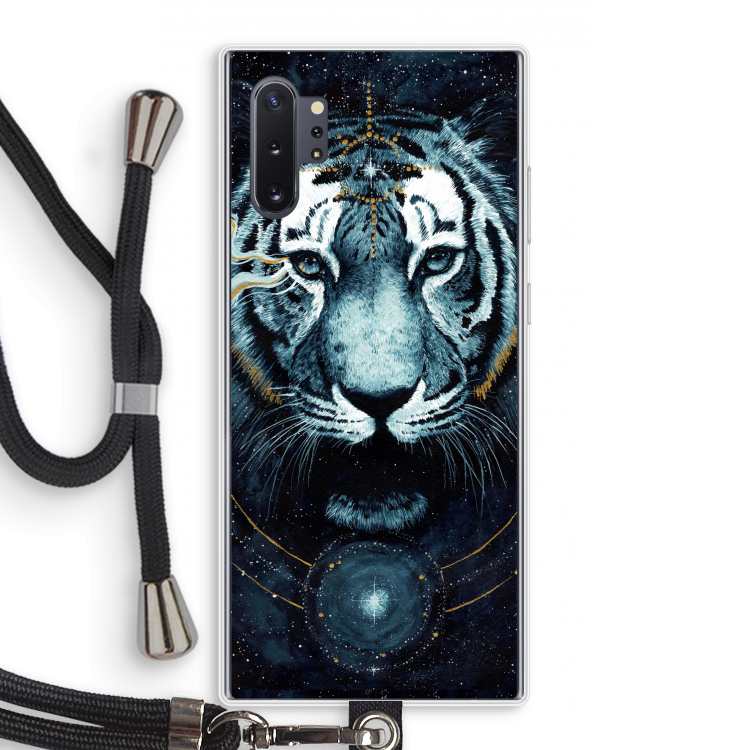 Darkness Tiger: Samsung Galaxy Note 10 Plus Transparant Hoesje met koord