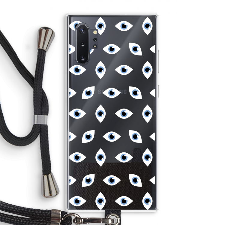 Eyes pattern: Samsung Galaxy Note 10 Plus Transparant Hoesje met koord