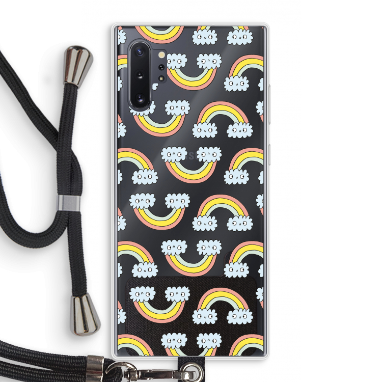 Regenboog: Samsung Galaxy Note 10 Plus Transparant Hoesje met koord
