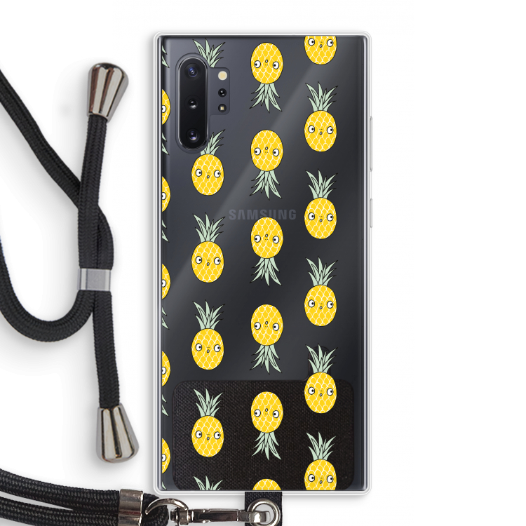 Ananas: Samsung Galaxy Note 10 Plus Transparant Hoesje met koord
