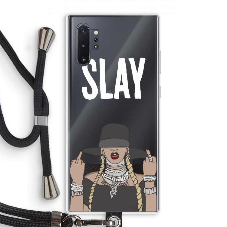 Slay All Day: Samsung Galaxy Note 10 Plus Transparant Hoesje met koord