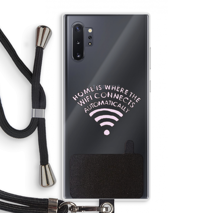 Home Is Where The Wifi Is: Samsung Galaxy Note 10 Plus Transparant Hoesje met koord