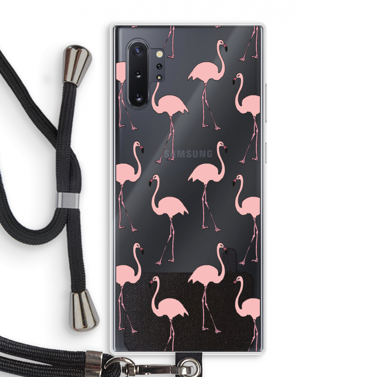 Anything Flamingoes: Samsung Galaxy Note 10 Plus Transparant Hoesje met koord