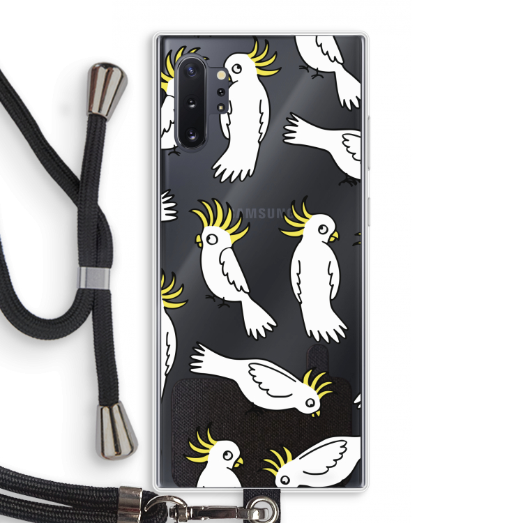 Papegaai: Samsung Galaxy Note 10 Plus Transparant Hoesje met koord