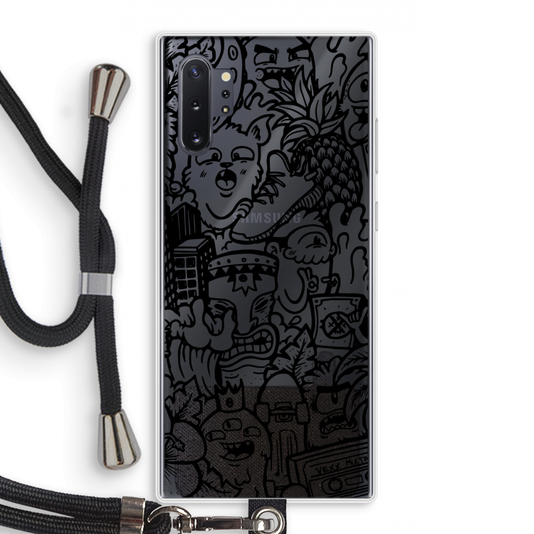 Vexx Black Mixtape: Samsung Galaxy Note 10 Plus Transparant Hoesje met koord