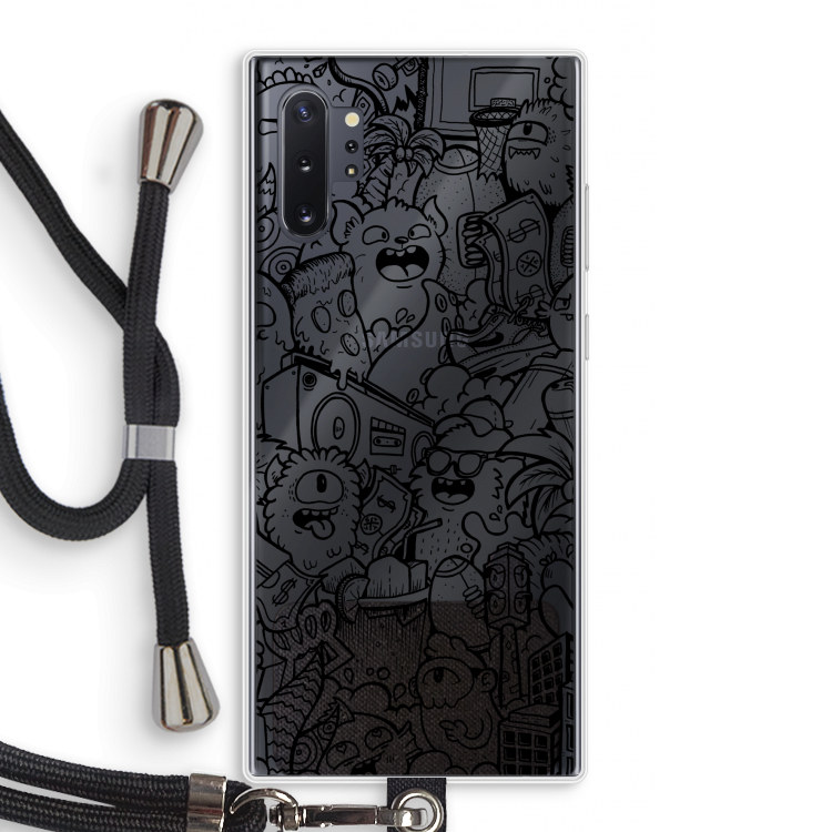 Vexx Black City : Samsung Galaxy Note 10 Plus Transparant Hoesje met koord