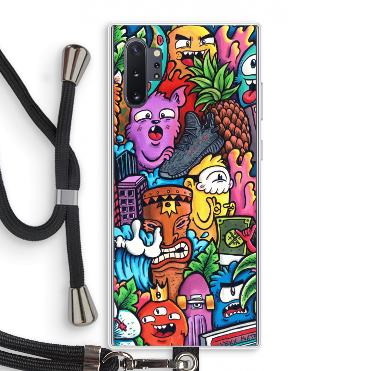 Vexx Mixtape: Samsung Galaxy Note 10 Plus Transparant Hoesje met koord